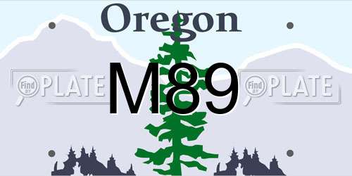 M89 Oregon License Plate