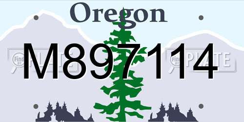 M897114 Oregon License Plate