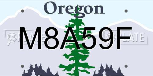 M8A59F Oregon License Plate