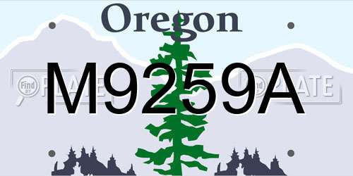 M9259A Oregon License Plate