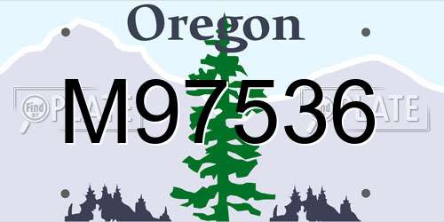 M97536 Oregon License Plate