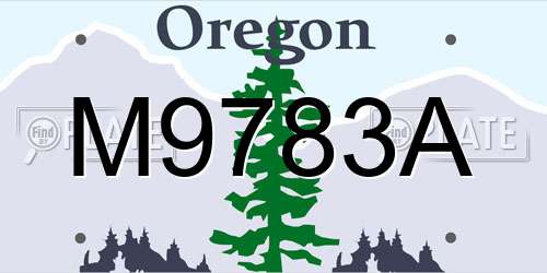 M9783A Oregon License Plate