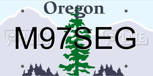 M97SEG Oregon License Plate