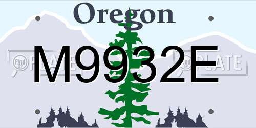 M9932E Oregon License Plate