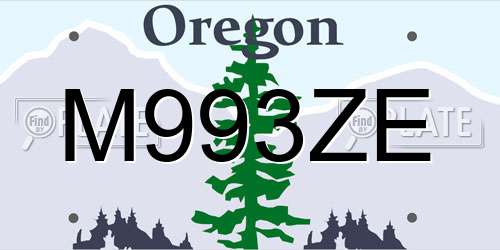 M993ZE Oregon License Plate