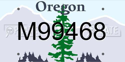 M99468 Oregon License Plate