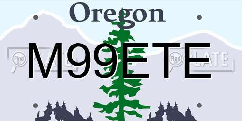 M99ETE Oregon License Plate