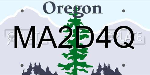 MA2D4Q Oregon License Plate