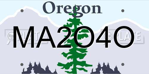 MA2O4O Oregon License Plate