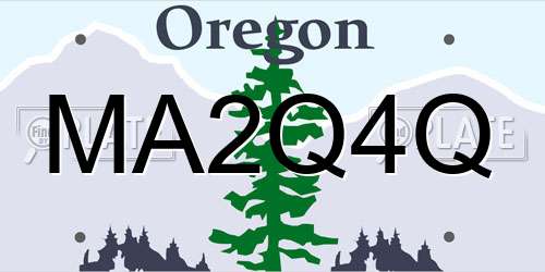 MA2Q4Q Oregon License Plate