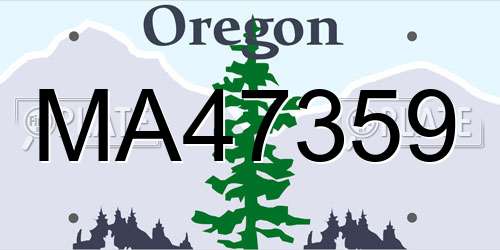 MA47359 Oregon License Plate