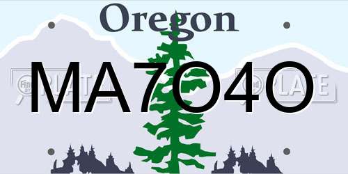 MA7O4O Oregon License Plate
