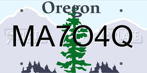 MA7O4Q Oregon License Plate