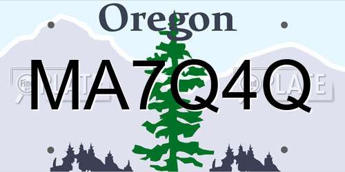 MA7Q4Q Oregon License Plate