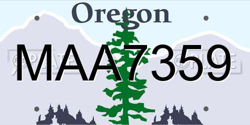 MAA7359 Oregon License Plate