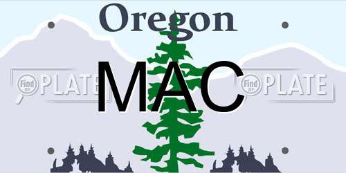 MAC Oregon License Plate