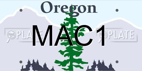 MAC1 Oregon License Plate