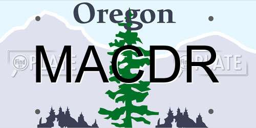 MACDR Oregon License Plate