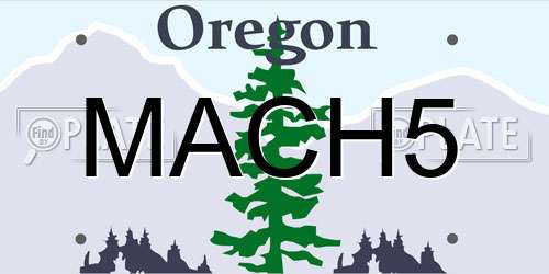 MACH5 Oregon License Plate