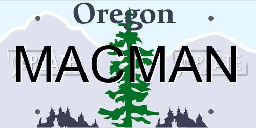 MACMAN Oregon License Plate