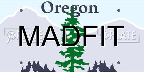 MADFIT Oregon License Plate