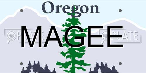 MAGEE Oregon License Plate