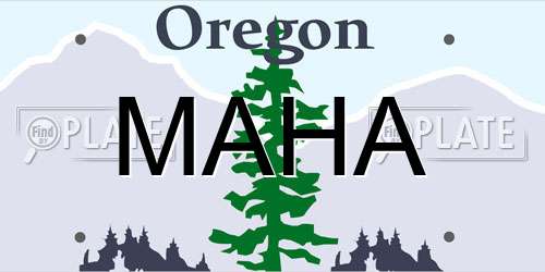 MAHA Oregon License Plate