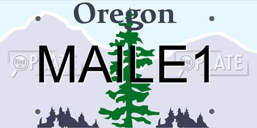 MAILE1 Oregon License Plate