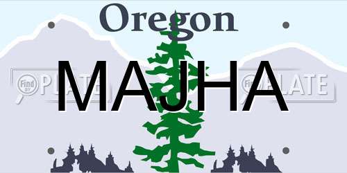 MAJHA Oregon License Plate