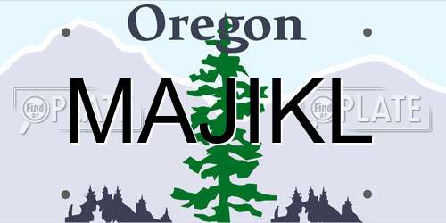 MAJIKL Oregon License Plate