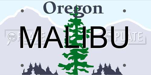 MALIBU Oregon License Plate
