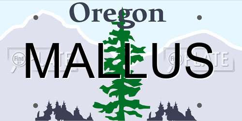 MALLUS Oregon License Plate