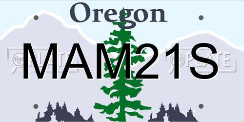 MAM21S Oregon License Plate