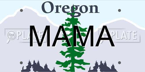 MAMA Oregon License Plate