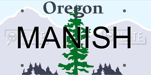MANISH Oregon License Plate