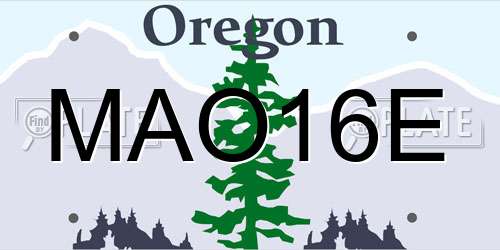 MAO16E Oregon License Plate