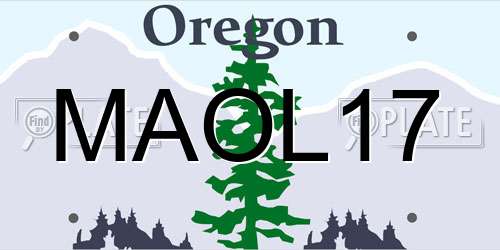 MAOL17 Oregon License Plate