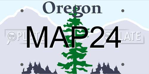 MAP24 Oregon License Plate