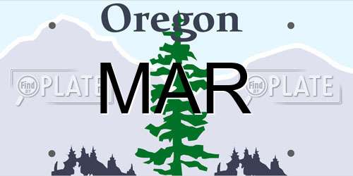 MAR Oregon License Plate