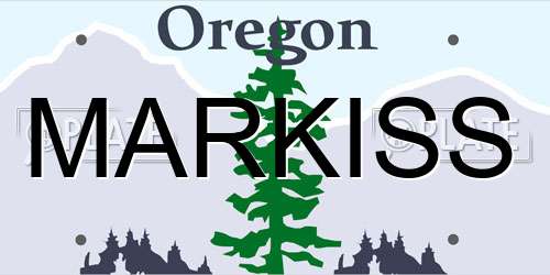 MARKISS Oregon License Plate