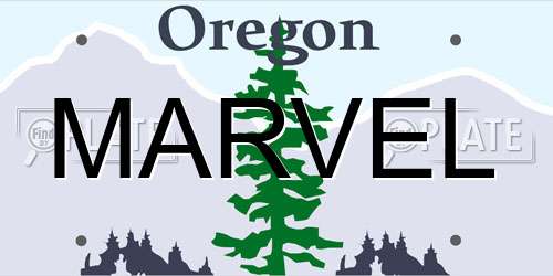MARVEL Oregon License Plate