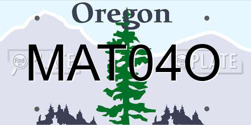 MAT04O Oregon License Plate