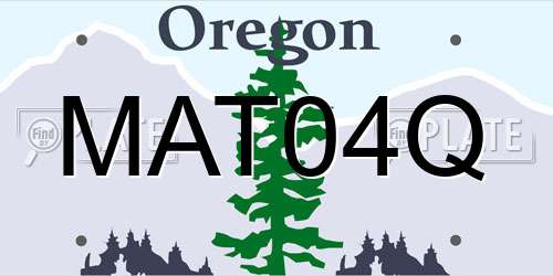 MAT04Q Oregon License Plate