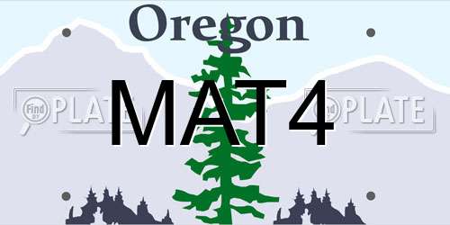 MAT4 Oregon License Plate