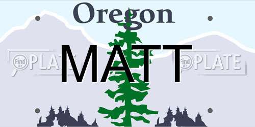 MATT Oregon License Plate