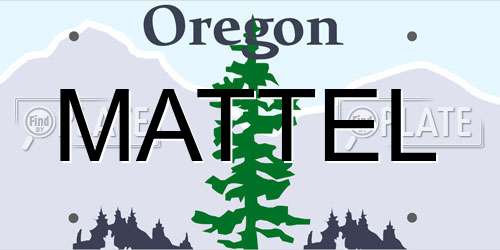 MATTEL Oregon License Plate