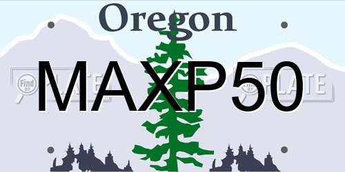 MAXP50 Oregon License Plate