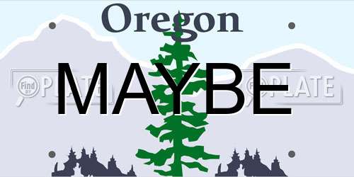 MAYBE Oregon License Plate