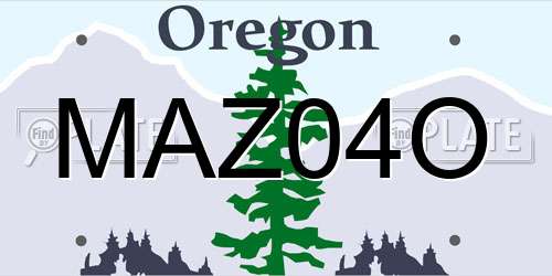 MAZ04O Oregon License Plate