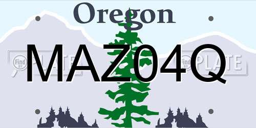 MAZ04Q Oregon License Plate
